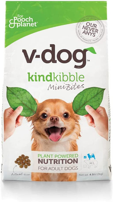 Vegan Mini Kibble Dry Dog Food, 4.5 LB, with Plant Based Protein