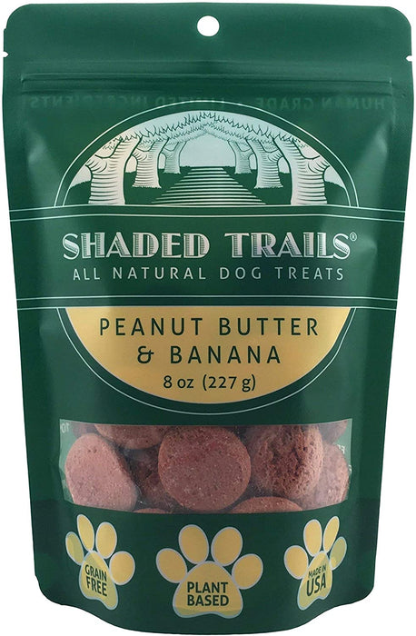 Peanut Butter & Banana - Shaded Trails All Natural Crunchy Dog Treats 8 oz - Vegan & Grain Free