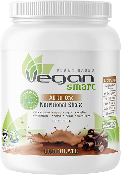 Vegansmart Plant Based Vegan Protein, Chocolate 15 Servings 24.3 Oz