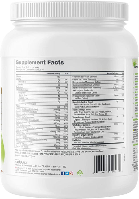 Vegansmart Plant Based Vegan Protein, Chocolate 15 Servings 24.3 Oz