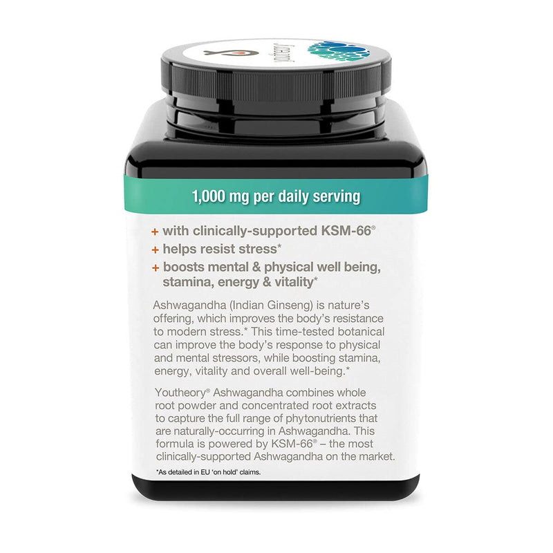 youtheory Ashwagandha 1,000 mg., 150 Capsules