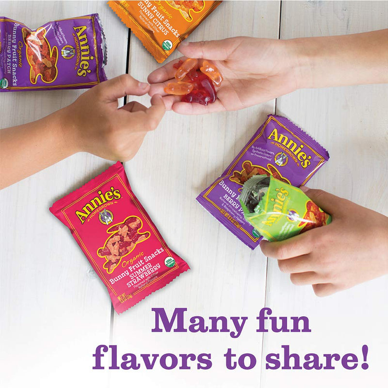 Annie's Organic Bunny Fruit Snacks, Variety Pack, Gluten Free, Vegan, 24 Pouches