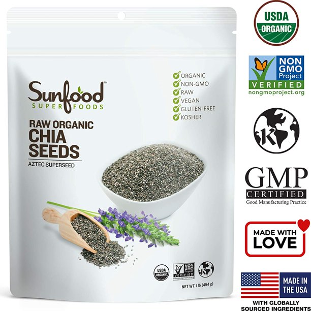 Sunfood Superfoods Organic Chia Seed Powder, 1.0 Lb