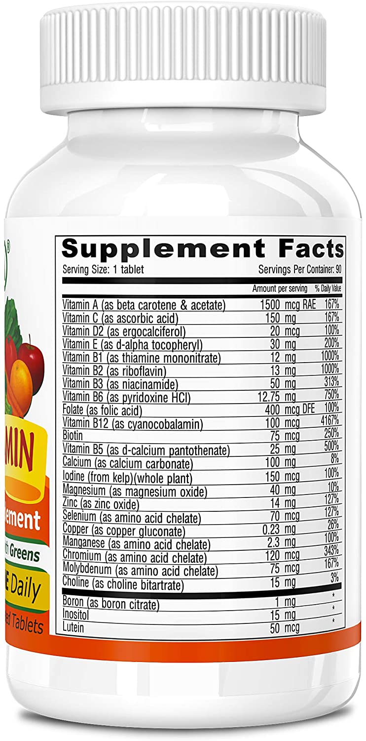 Deva Vegan Multivitamin and Mineral Supplement with Iron Free -- 90 Tablets