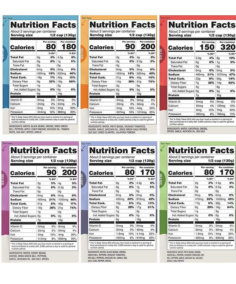 A Dozen Cousins Seasoned Beans, Vegan and Non-GMO Meals Ready to Eat Made with Avocado Oil (Variety Pack, 6 Pack)