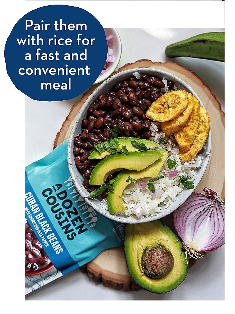 A Dozen Cousins Seasoned Beans, Vegan and Non-GMO Meals Ready to Eat Made with Avocado Oil (Variety Pack, 6 Pack)