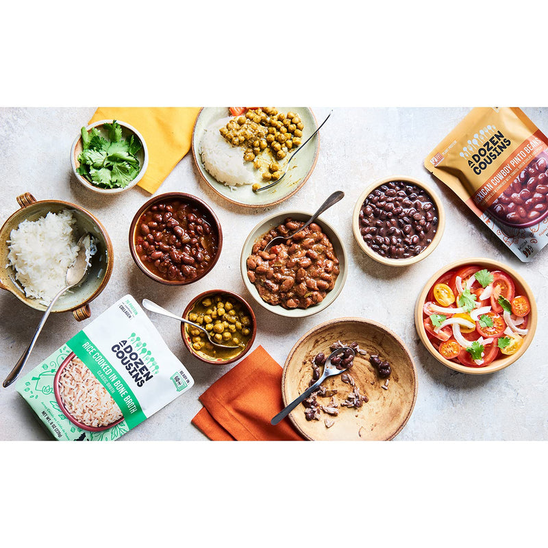 A Dozen Cousins Seasoned Beans, Vegan and Non-GMO Meals Ready to Eat Made with Avocado Oil (Variety Pack, 6 Pack)