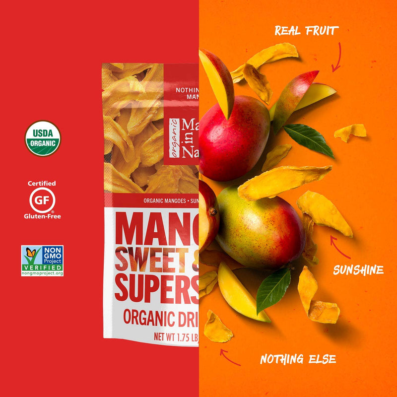 Made in Nature Organic Dried Fruit, Mangoes, 28oz Bag – Non-GMO, Unsulfured Vegan Snack