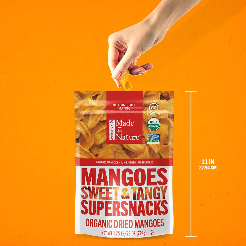 Made in Nature Organic Dried Fruit, Mangoes, 28oz Bag – Non-GMO, Unsulfured Vegan Snack