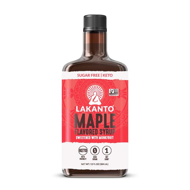 Lakanto Sugar Free Maple Syrup - Monkfruit Sweetener, Keto Diet Friendly, Vegan, 1g Net Carbs, Pancakes, Waffles, Oatmeal, Coffee, Tea, Granola, Frosting, Marinade, Dressing (13 Fl Oz - Pack of 1)