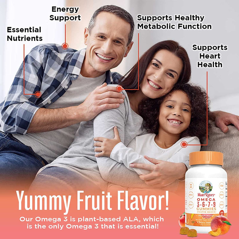 Omega 3 6 7 9 | Up to 4 Month Supply | Omega 3 Supplement | Vegan Omega 3 Gummies for Heart Health & Energy Support | Flaxseed Oil | No Fish Taste | Non-GMO | Gluten Free | 120 Count