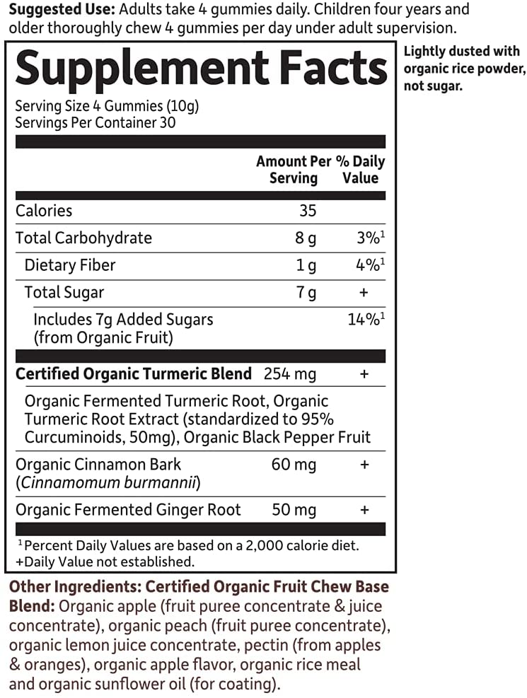 Garden of Life Mykind Organics Turmeric Inflammatory Response Gummy - 120 Real Fruit Gummies for Kids & Adults, 50Mg Curcumin (95% Curcuminoids), No Added Sugar, Organic, Non-GMO, Vegan & Gluten Free