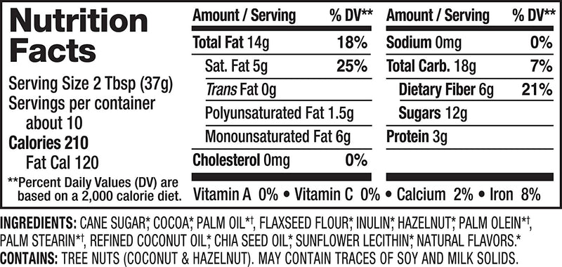 Nutiva Organic Vegan Hazelnut Spread, Classic Chocolate, 13 Ounce | USDA Organic, Non-GMO, Fair Trade & Sustainably Sourced | Vegan & Gluten-Free | Plant-Based Superfood Spread with Less Sugar
