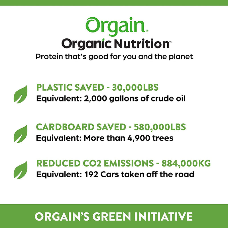 Orgain Organic Protein + Superfoods Powder, Vanilla Bean - 21g of Protein, Vegan, Plant Based, 5g of Fiber, No Dairy, Gluten, Soy or Added Sugar, Non-GMO, 2.02lb