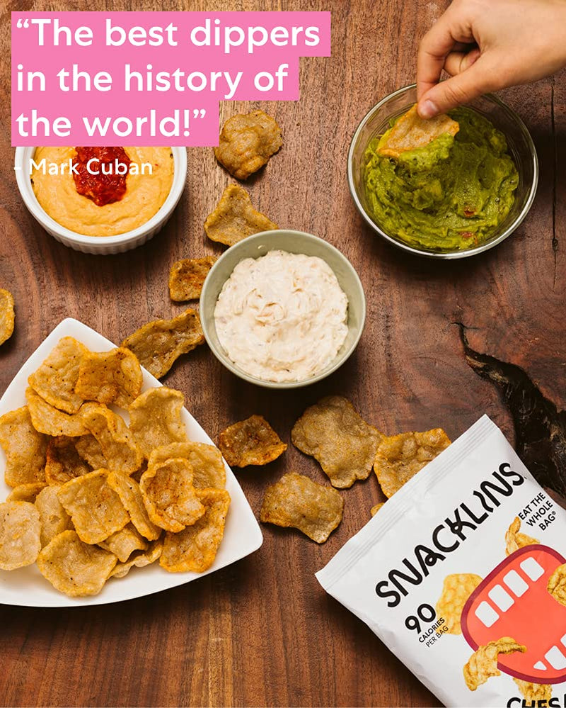 SNACKLINS Plant Based Crisps, Low Calorie Snacks,Crunchy Vegan Chips, Non-GMO, Gluten-Free, Healthy Snacks - Nacho, 0.9oz (Pack of 12)