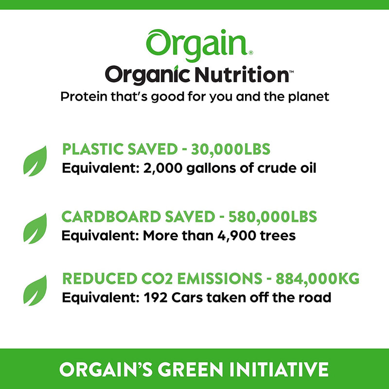 Orgain Organic Plant Based Protein Powder, Vanilla Bean - Vegan, Low Net Carbs, Non Dairy, Gluten Free, Lactose Free, No Sugar Added, Soy Free, Kosher, Non-GMO, 2.03 Pound (Packaging May Vary)