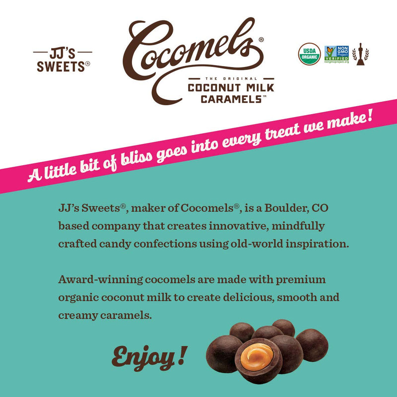 Cocomels Chocolate Sea Salt Caramel Bites, Organic Candy, Dairy Free, Vegan, Gluten Free, Non-GMO, No High Fructose Corn Syrup, Kosher, Plant Based, (1 Pack)