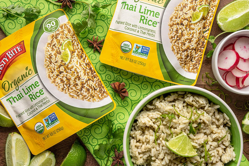Tasty Bite Thai Lime Rice, Ready to Eat Microwaveable Cooked Rice, Vegan, 8.80 Ounce (Pack of 6)